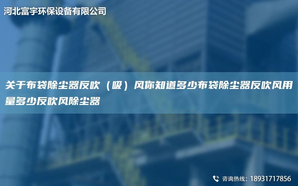 關于布袋除塵器反吹（吸）風你知道多少布袋除塵器反吹風用量多少反吹風除塵器