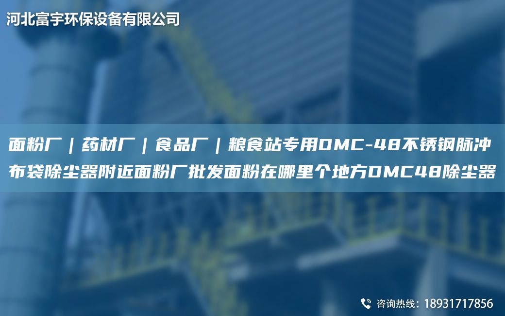 面粉廠｜藥材廠｜食品廠｜糧食站專(zhuān)用DMC-48不銹鋼脈沖布袋除塵器附近面粉廠批發(fā)面粉在哪里個(gè)地方DMC48除塵器