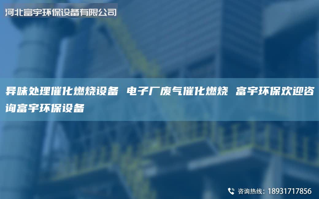 異味處理催化燃燒設備 電子廠廢氣催化燃燒 富宇環(huán)保歡迎咨詢富宇環(huán)保設備