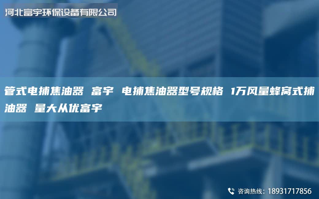 管式電捕焦油器 富宇 電捕焦油器型號規(guī)格 1萬風量蜂窩式捕油器 量大從優(yōu)富宇