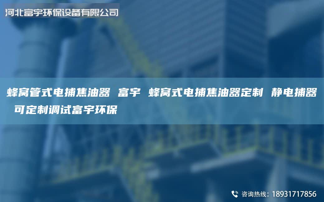 蜂窩管式電捕焦油器 富宇 蜂窩式電捕焦油器定制 靜電捕器 可定制調試富宇環(huán)保