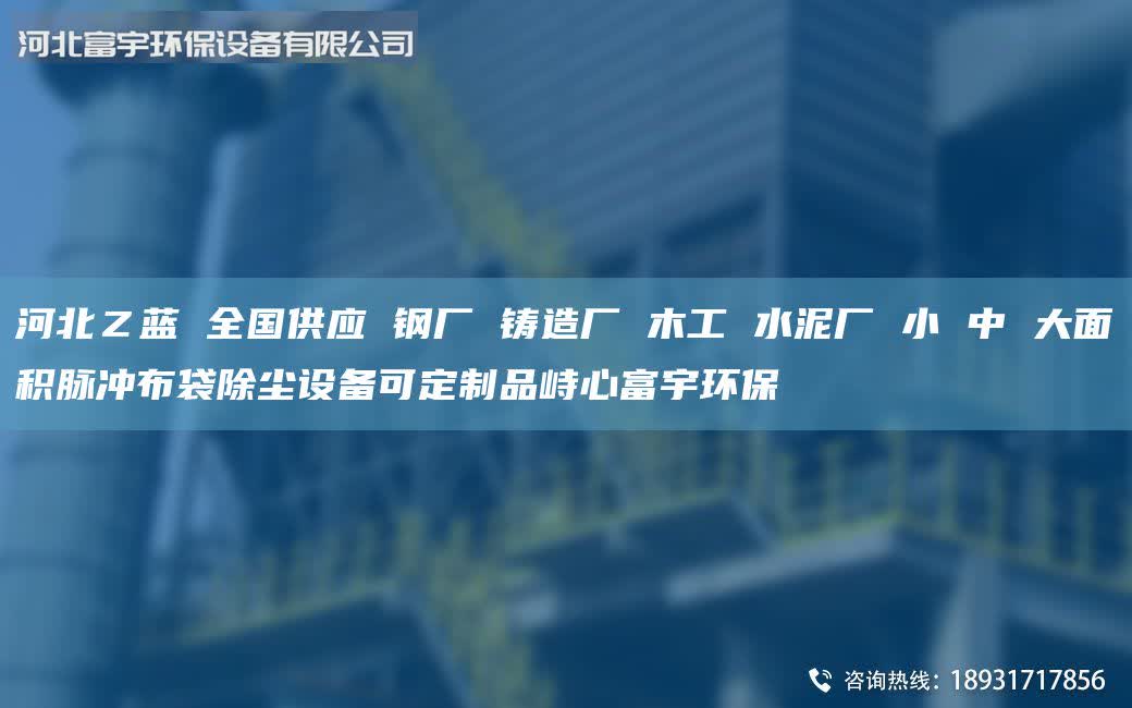 河北Ｚ藍(lán) 全G供應(yīng) 鋼廠 鑄造廠 木工 水泥廠 小 中 大面積脈沖布袋除塵設(shè)備可定制品峙心富宇環(huán)保
