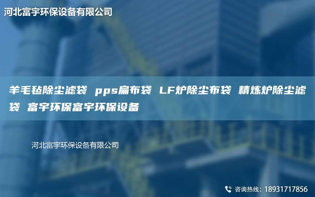 羊毛氈除塵濾袋 pps扁布袋 LF爐除塵布袋 精煉爐除塵濾袋 富宇環(huán)保富宇環(huán)保設(shè)備