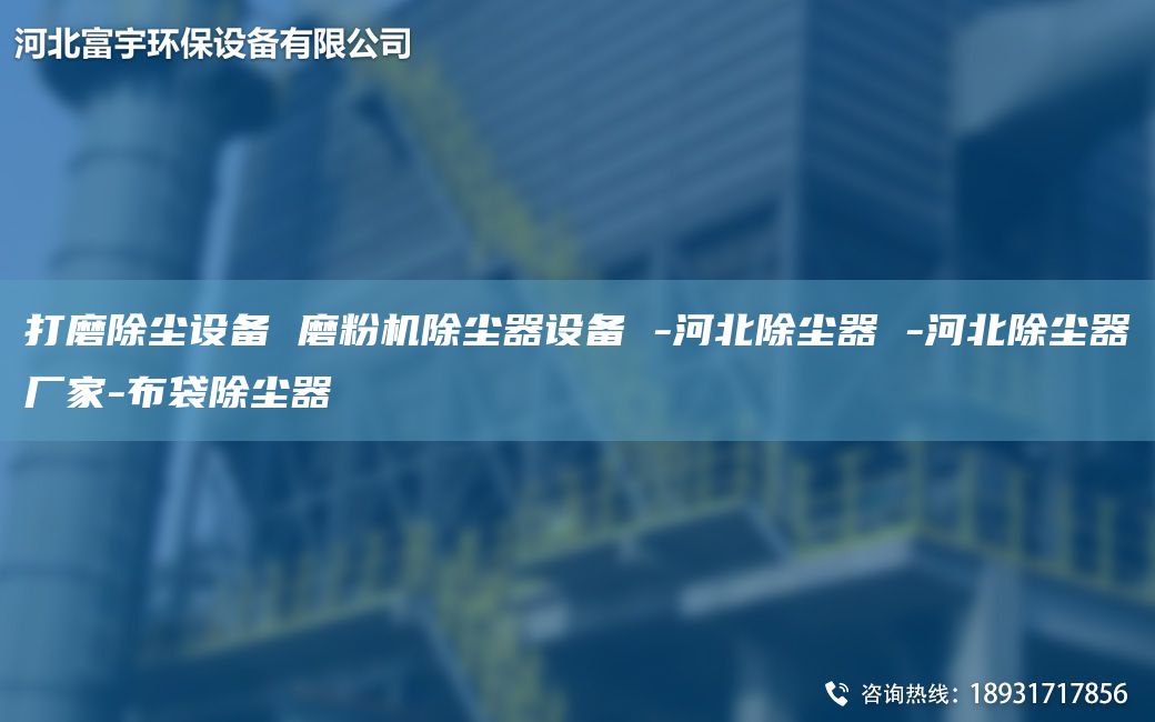 打磨除塵設備 磨粉機除塵器設備 -河北除塵器 -河北除塵器廠家-布袋除塵器